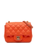 CHANEL Pre-Owned 2020 Mini Square Classic Lambskin Single Flap crossbody bag - Orange