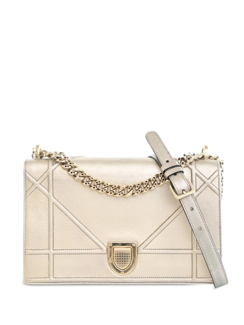Christian Dior Pre-Owned 2017 ミディアム メタリック カーフスキン ディオラマ フラップ ショルダーバッグ - Christian Dior Pre-Owned 2017 ミディアム メタリック カーフスキン ディオラマ フラップ ショルダーバッグ -