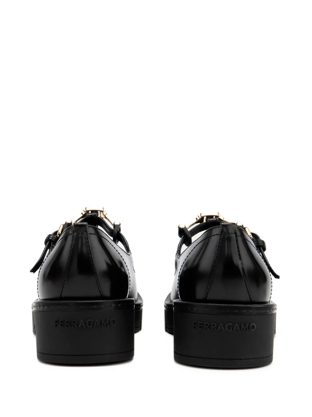 Ferragamo Mary Jane pumps met F-gesp Zwart