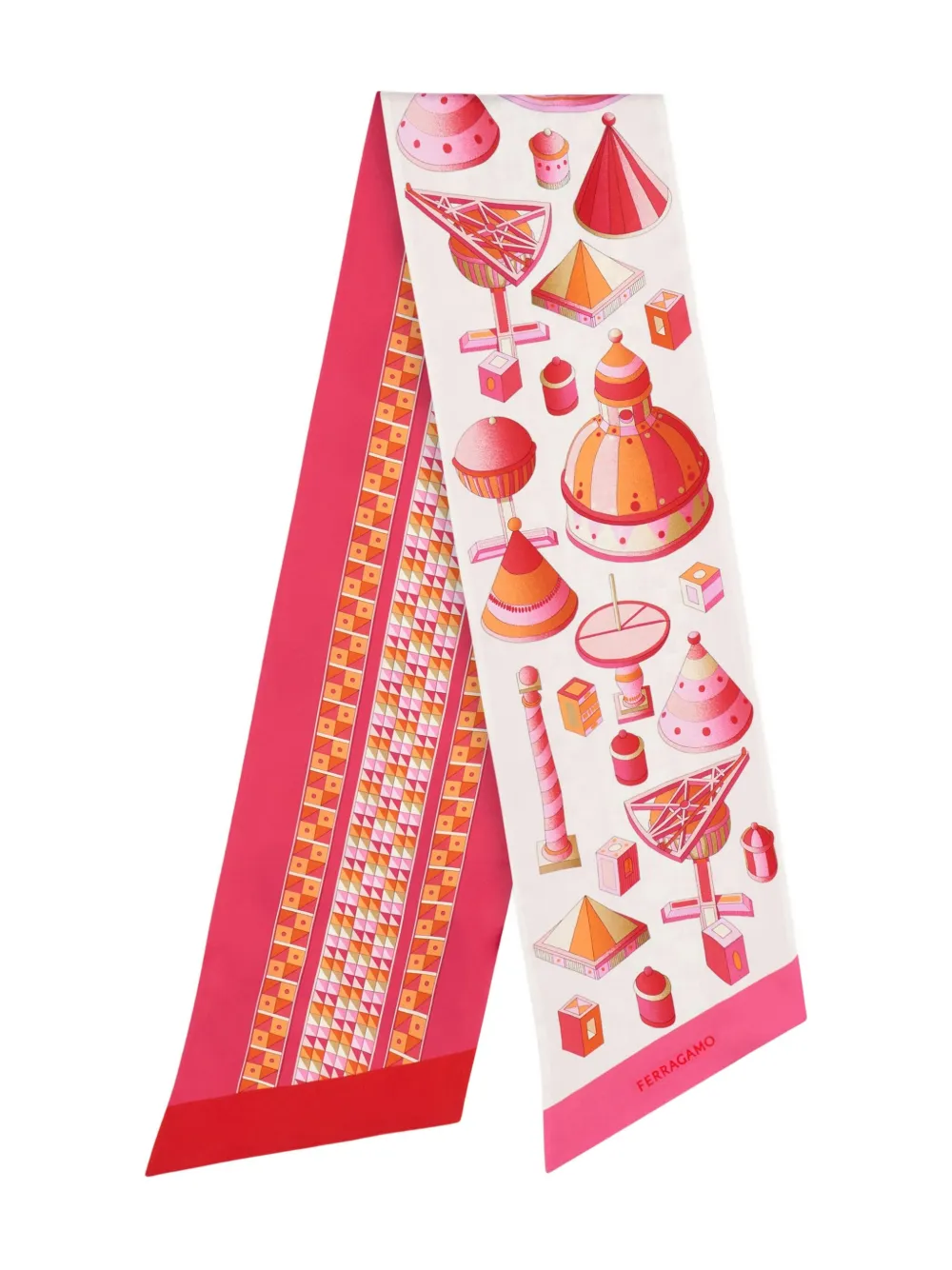 Ferragamo renaissance-print scarf | Pink | Image 1