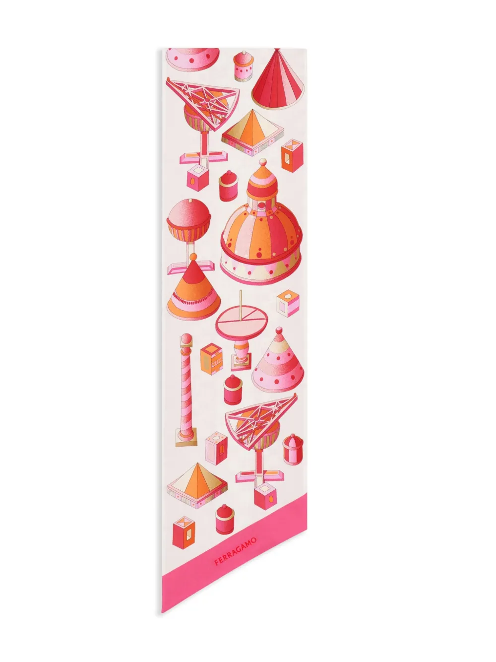 Ferragamo renaissance-print scarf - Roze