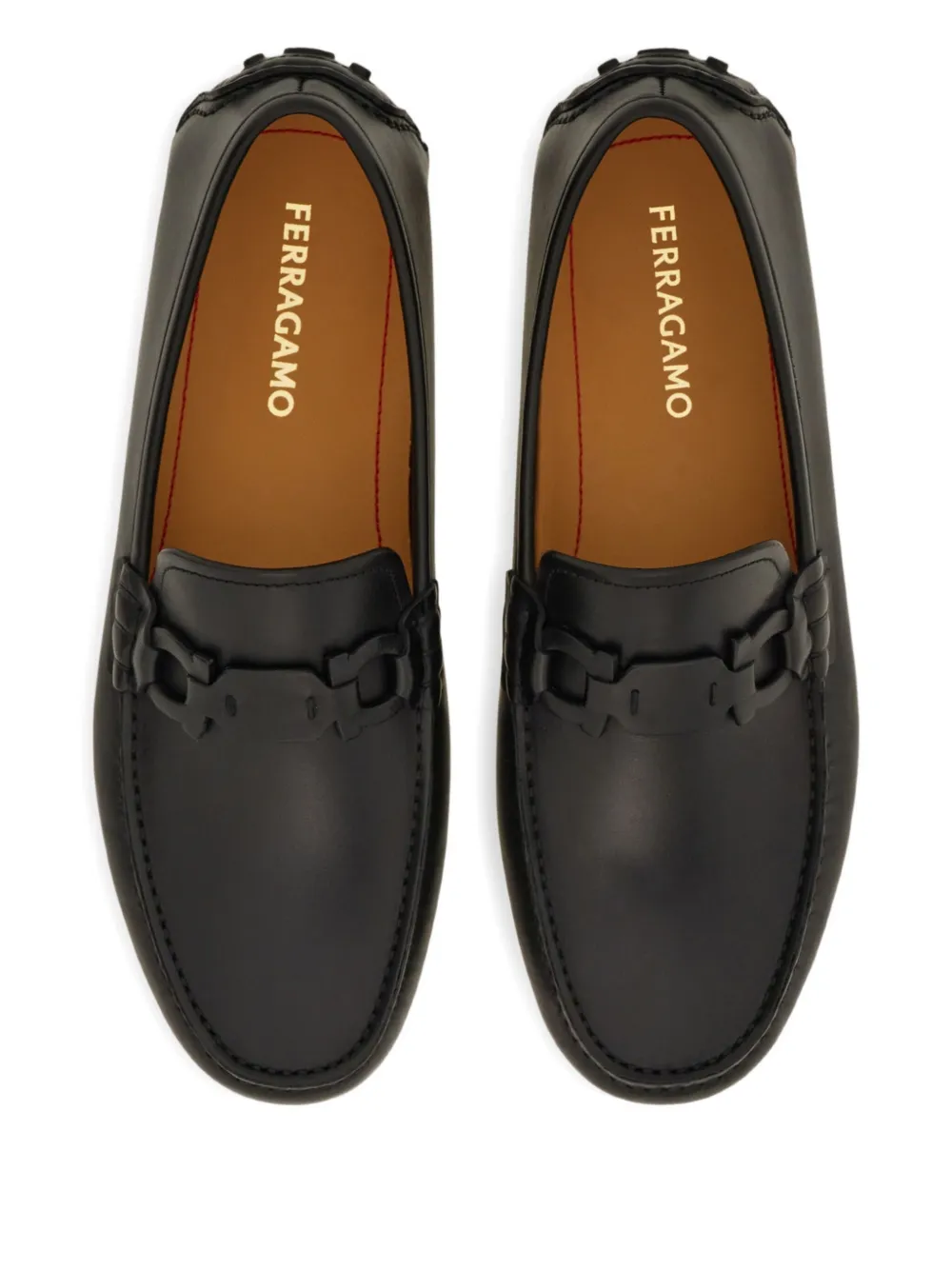 Ferragamo Gancini ornament loafers Zwart