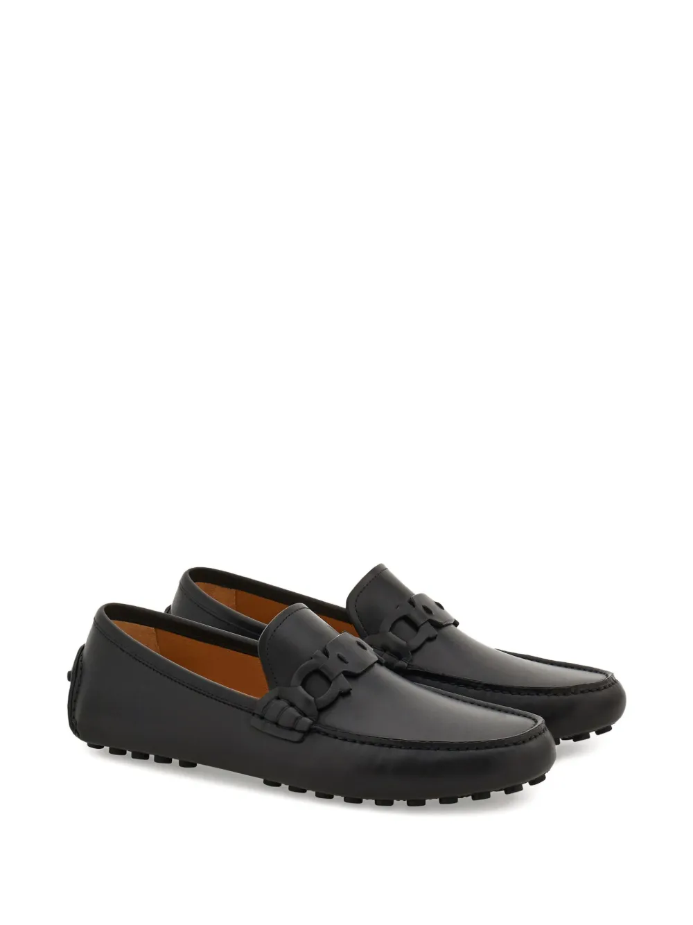 Ferragamo Gancini ornament loafers Zwart