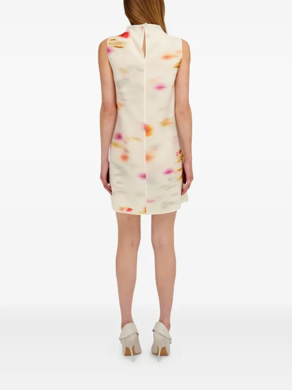[Salvatore Ferragamo]ブロッサムプリントミニドレス Ferragamo Blossom-print Mini Dress | White | FARFETCH