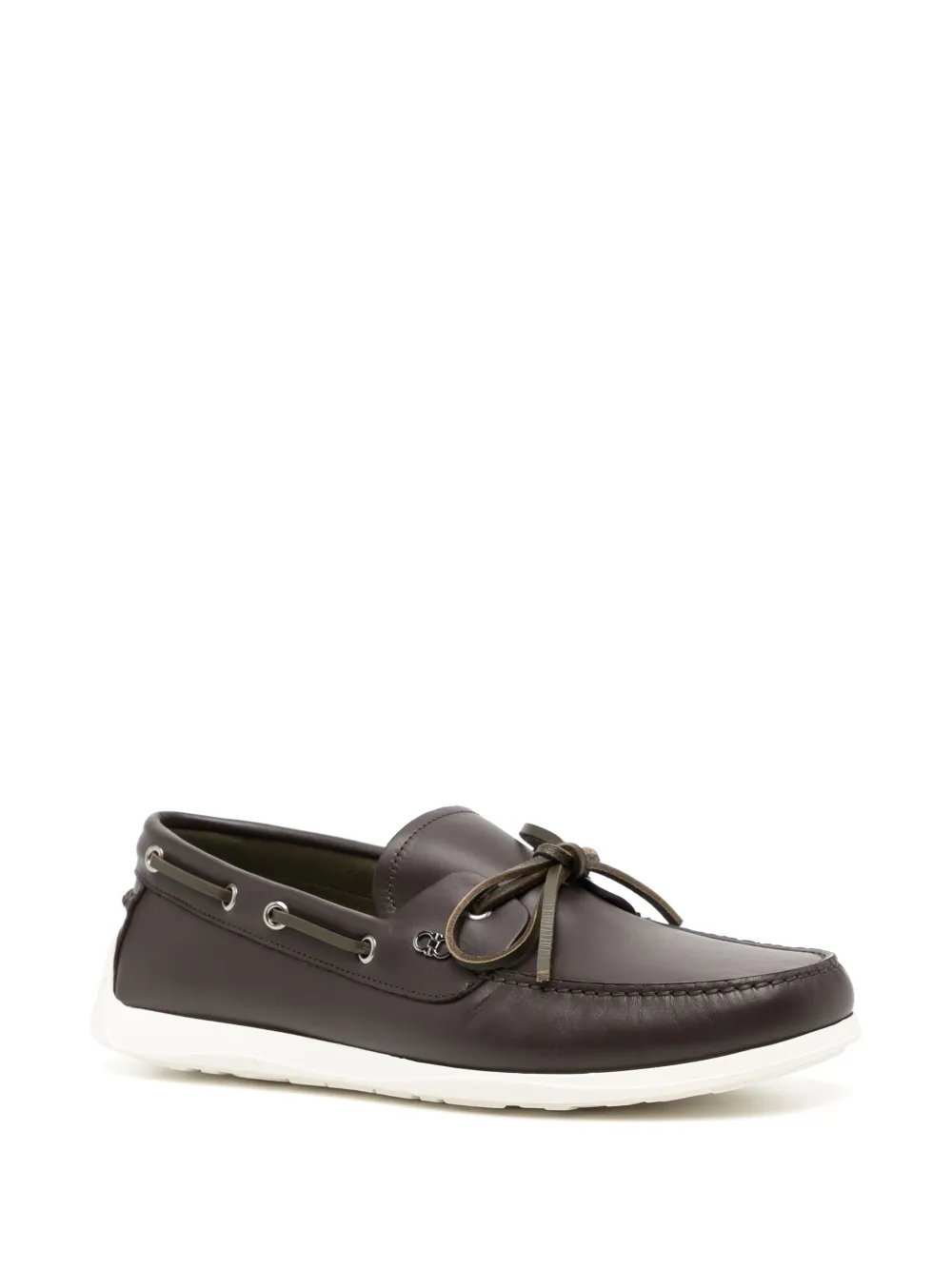 Ferragamo Boat shoe with Gancini ornament - Bruin