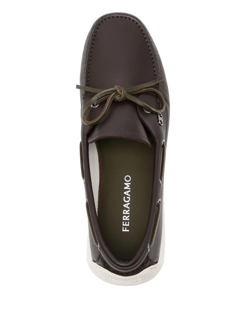 Ferragamo Boat Shoe With Gancini Ornament