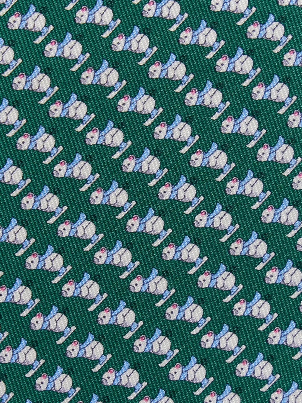 Ferragamo Zijden stropdas met Bear-print Groen