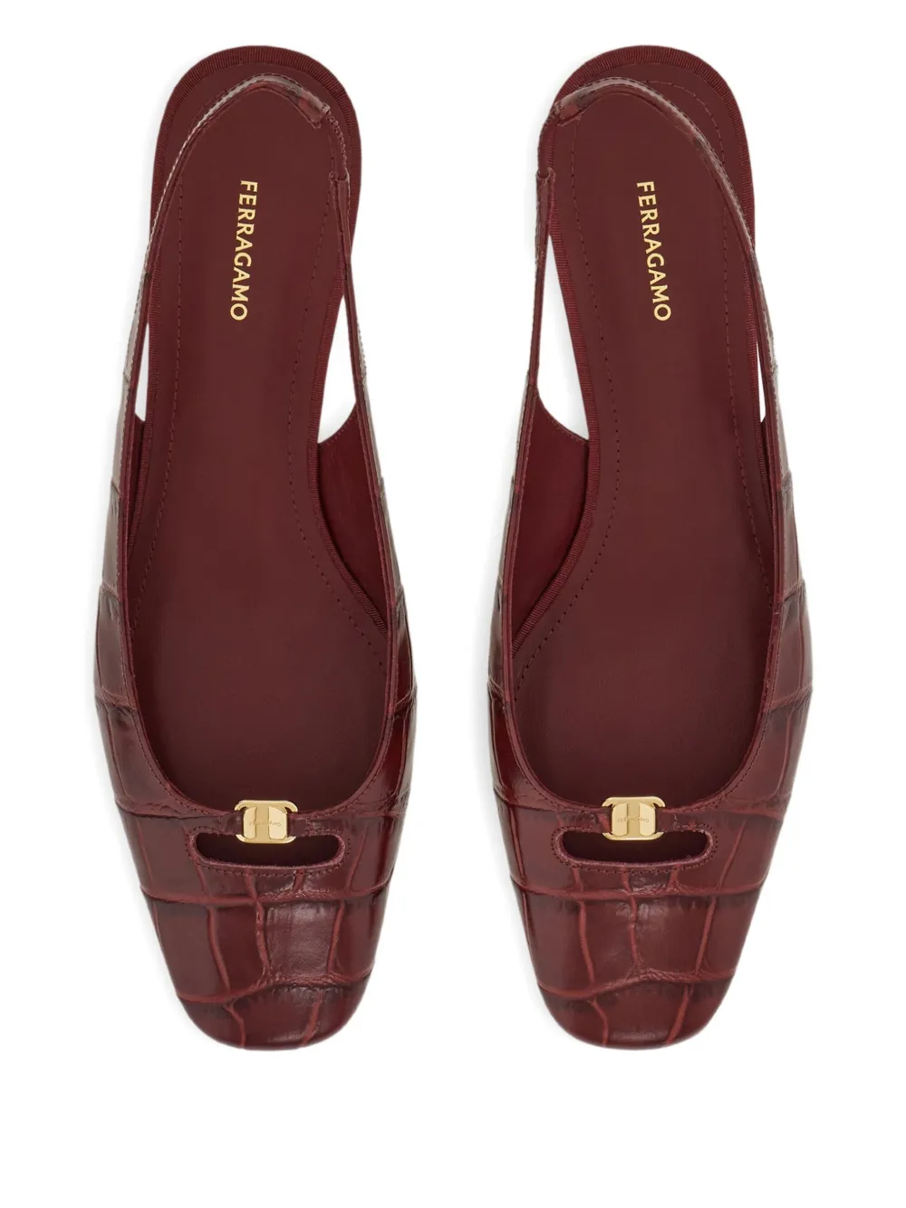 Ferragamo 30mm cut-out slingback pumps Red