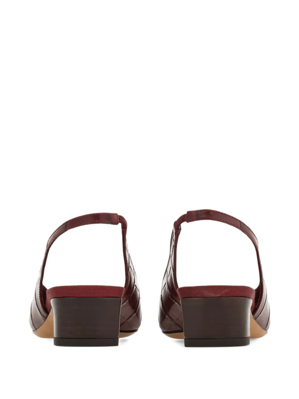 Ferragamo 30mm cut-out slingback pumps Red