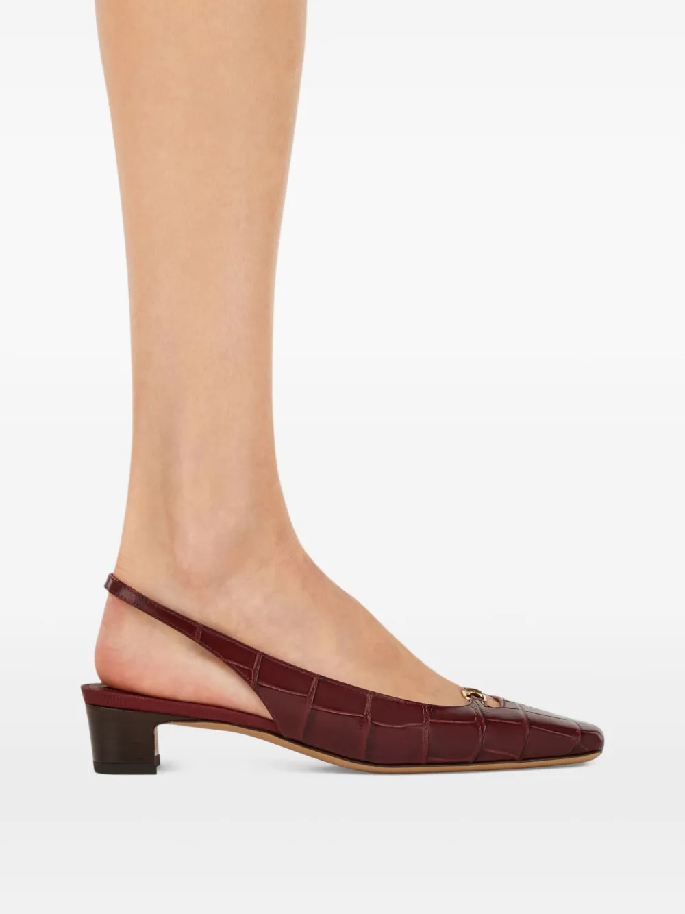 Ferragamo 30mm cut-out slingback pumps Red