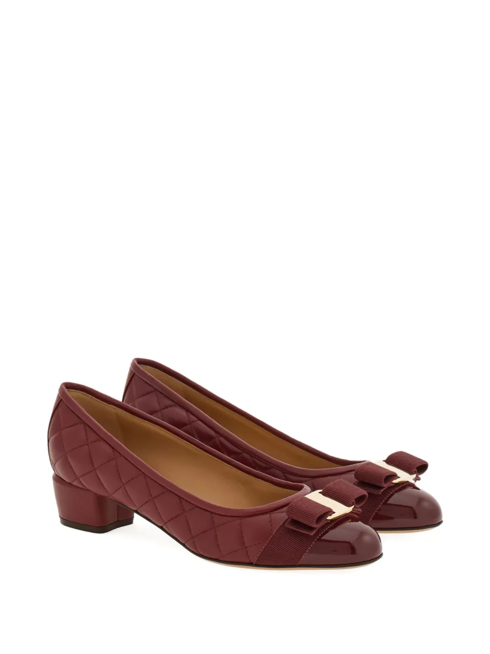 Ferragamo 30mm quilted Vara pumps - Rood