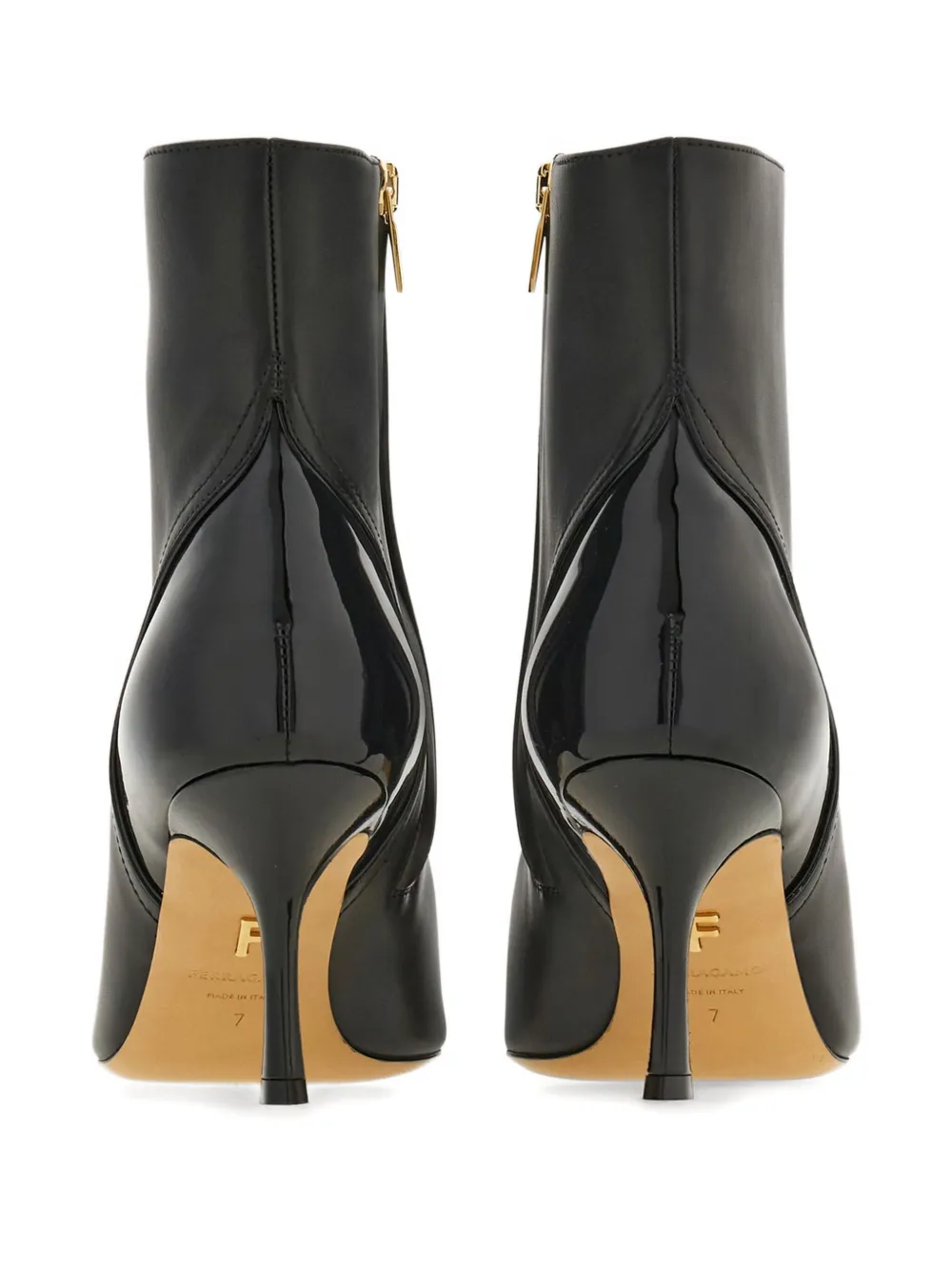 Ferragamo 70mm leather boots Zwart