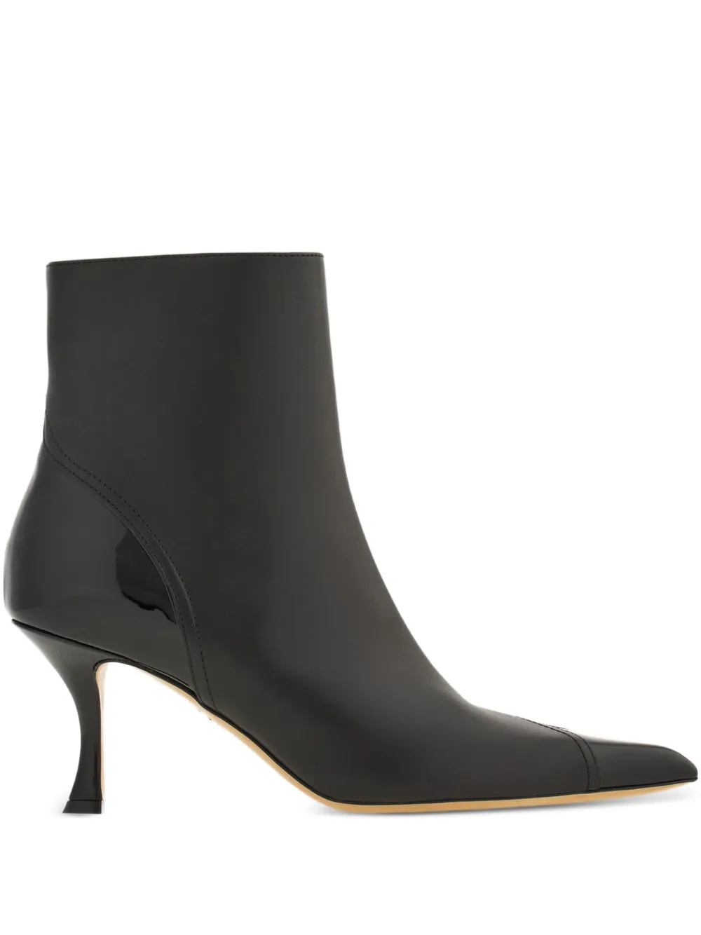 Ferragamo 70 mm leren laarzen Zwart