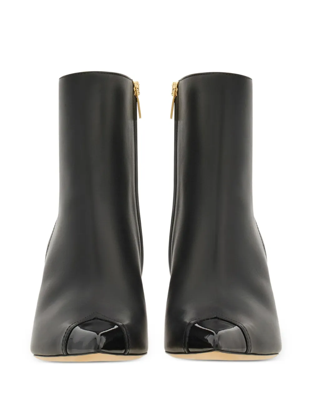 Ferragamo 70 mm leren laarzen Zwart