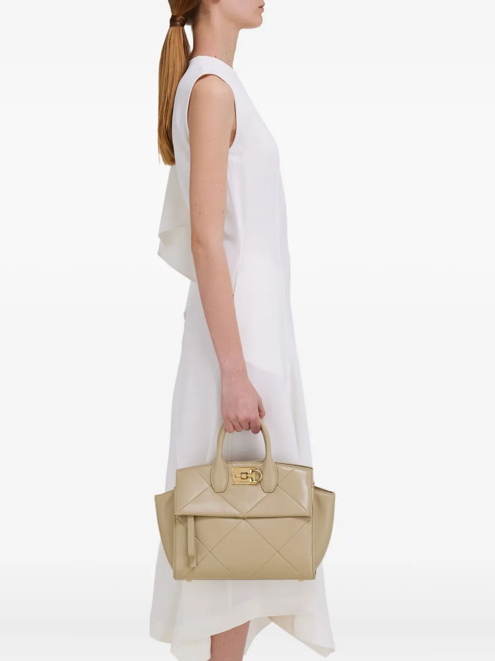 Ferragamo medium Studio tote bag - Beige