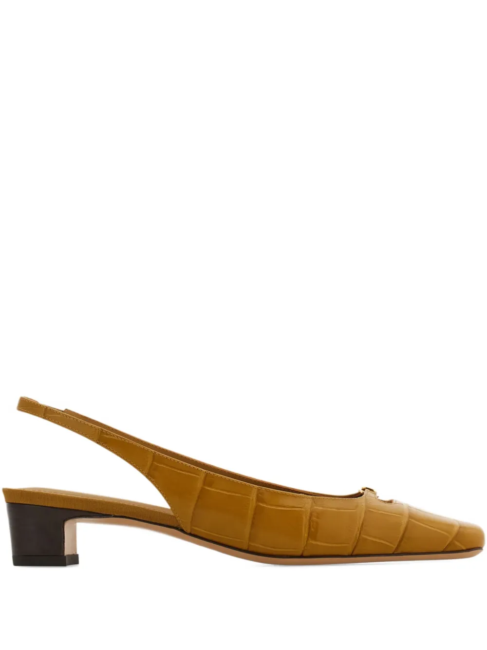 Ferragamo 30mm leather pumps Geel