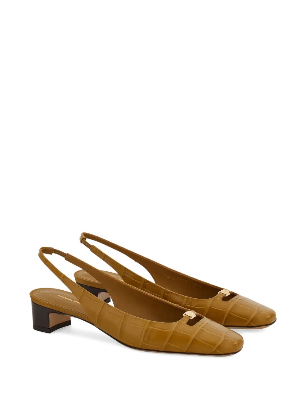 Ferragamo 30mm leather pumps - Geel