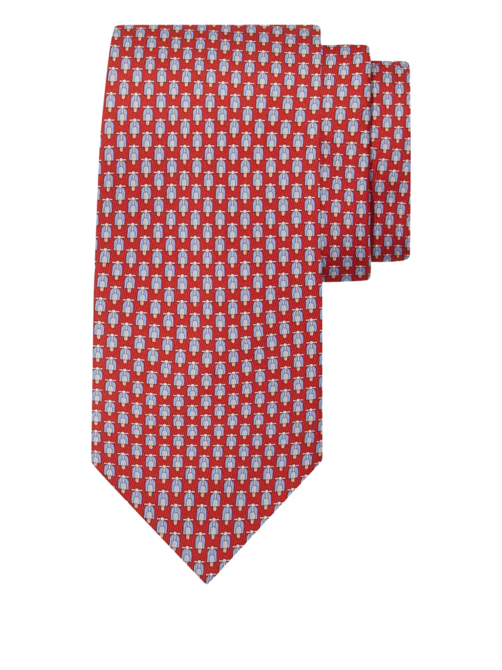Ferragamo Zijden stropdas met scooter-print Rood
