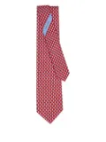 Ferragamo Scooter-print silk tie - Red