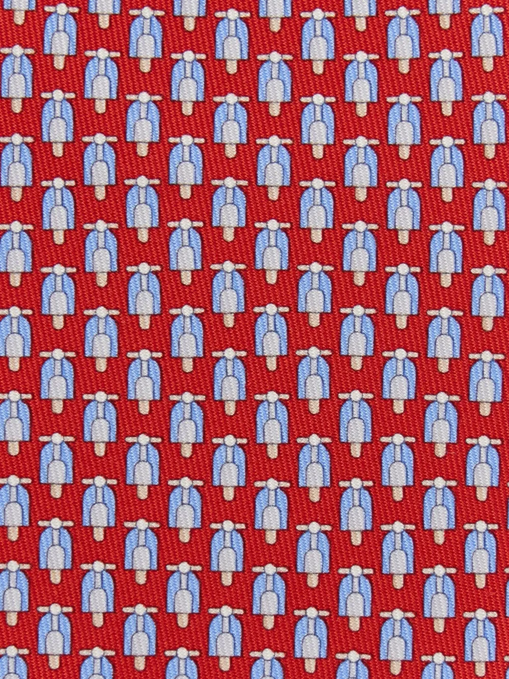 Ferragamo Scooter-print silk tie - Rood