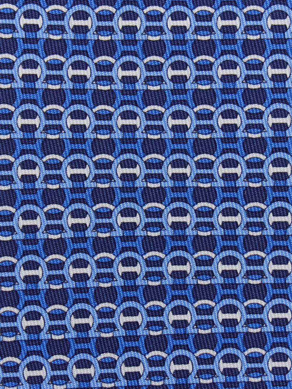 Ferragamo Zijden stropdas met Gancini-print Blauw
