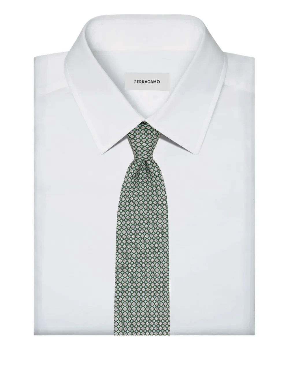 Ferragamo Stropdas met bloemenprint Groen