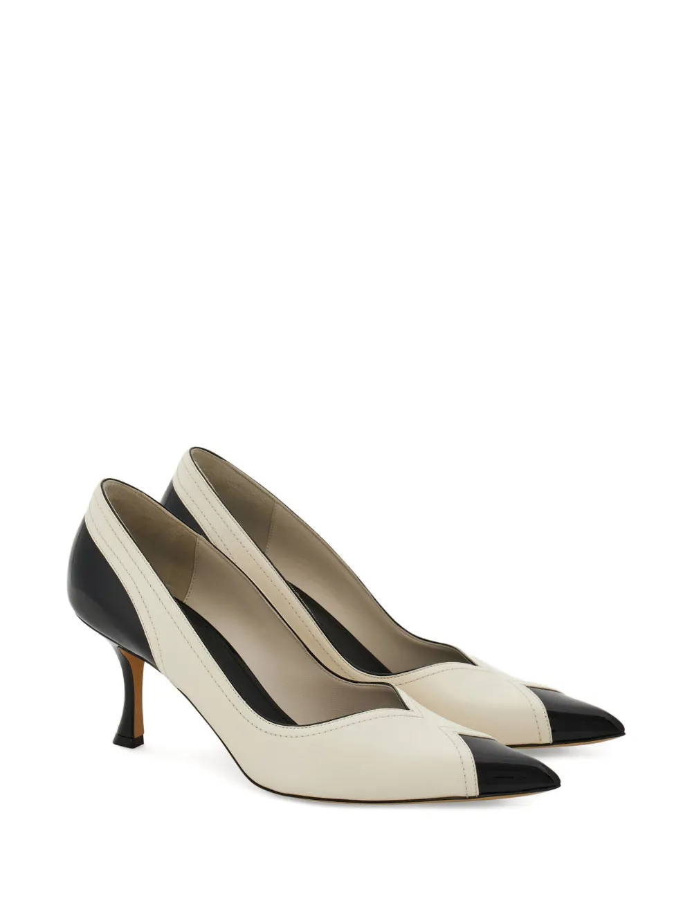 Ferragamo 70mm leather pumps - Wit