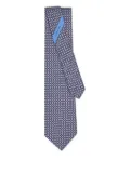 Ferragamo floral-print silk tie - Blue