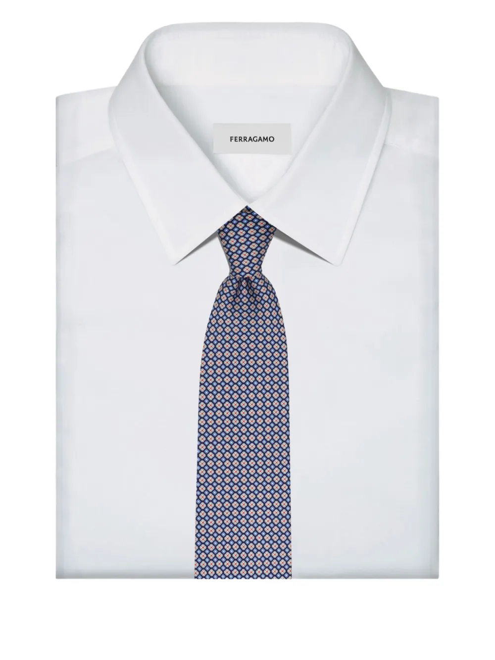 Ferragamo Stropdas met bloemenprint Blauw
