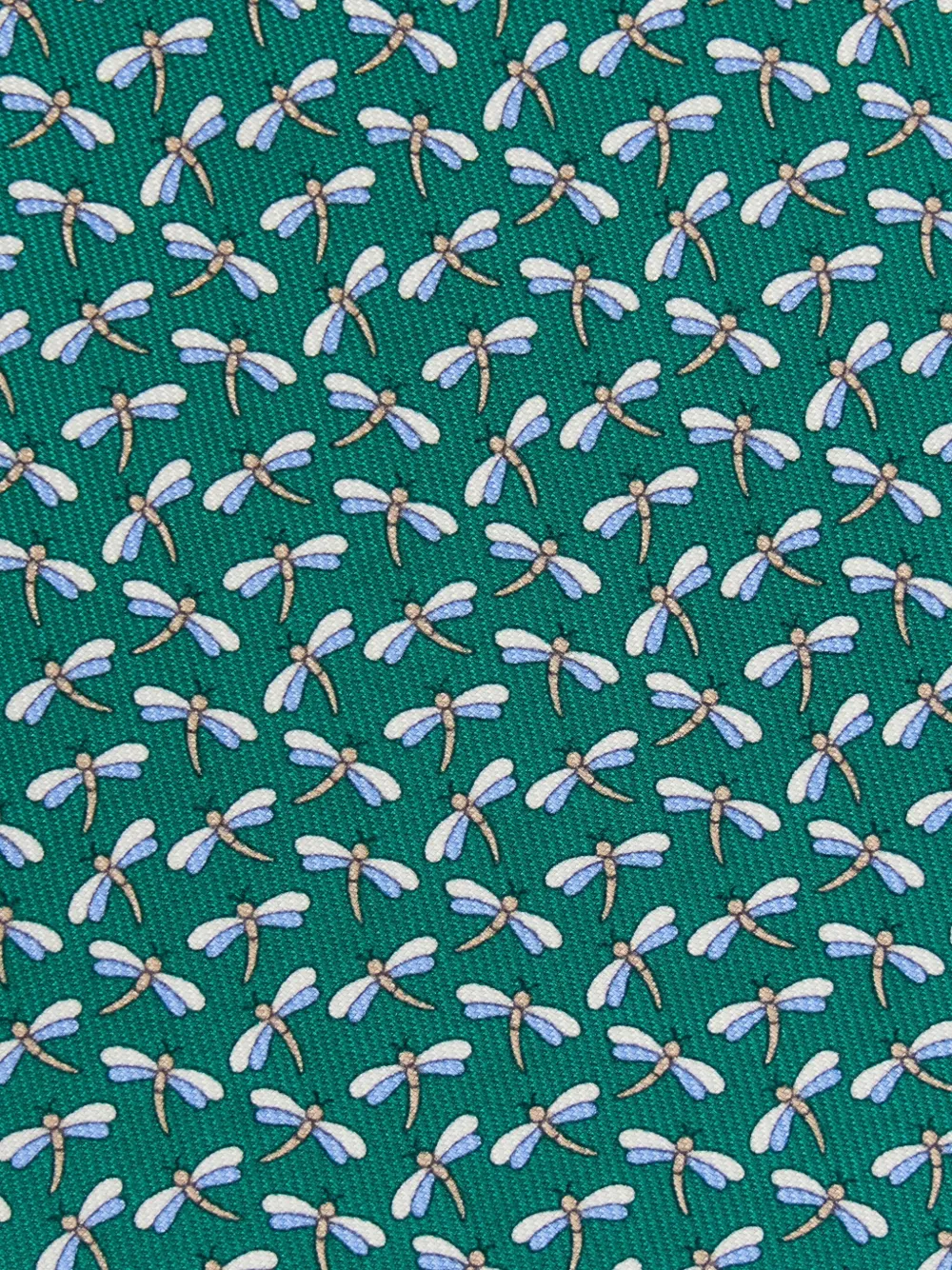 Ferragamo Stropdas met Dragonfly-print - Groen