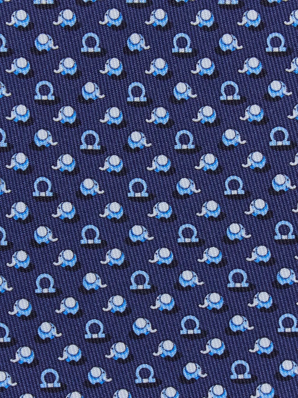 Ferragamo Zijden stropdas met Elephant-print - Blauw