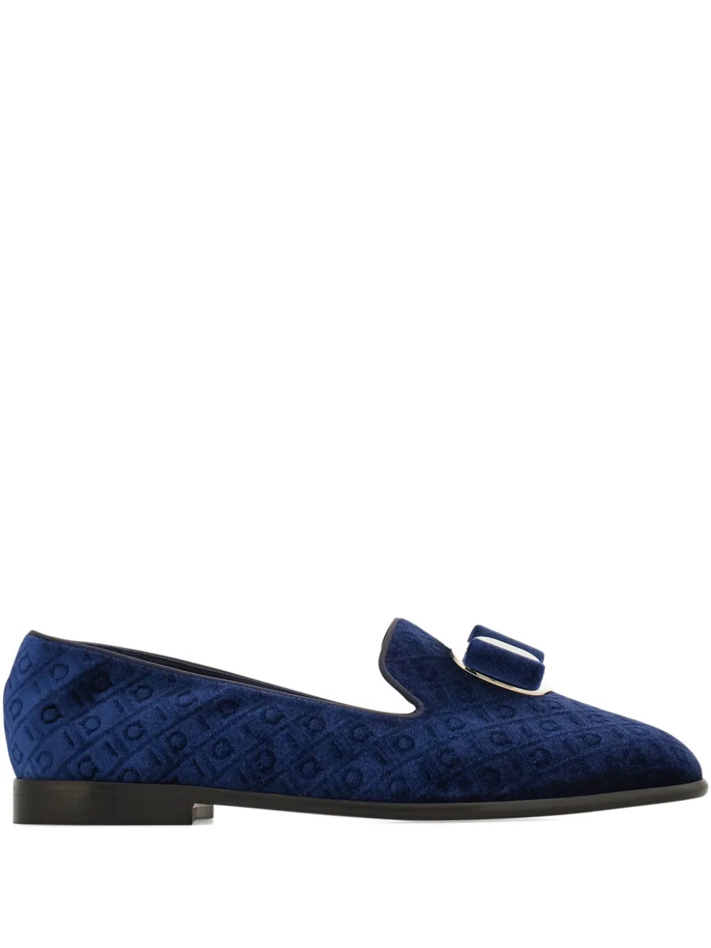 Ferragamo New Vara velvet buckle loafers Blauw