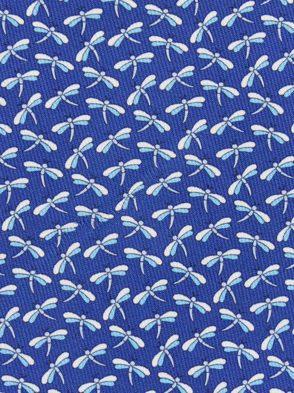 Ferragamo Stropdas met Dragonfly-print Blauw