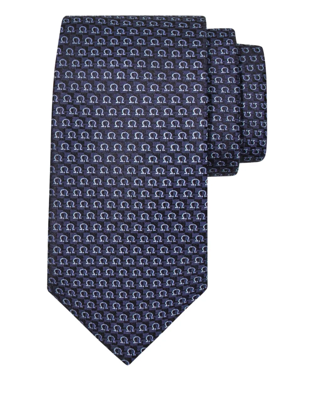 Ferragamo Stropdas met jacquard Blauw