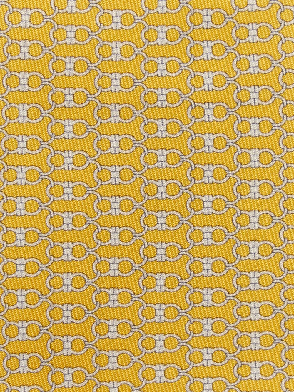 Ferragamo Zijden stropdas met Gancini-print - Geel