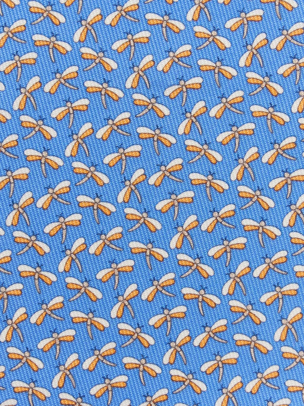 Ferragamo Stropdas met Dragonfly-print - Blauw