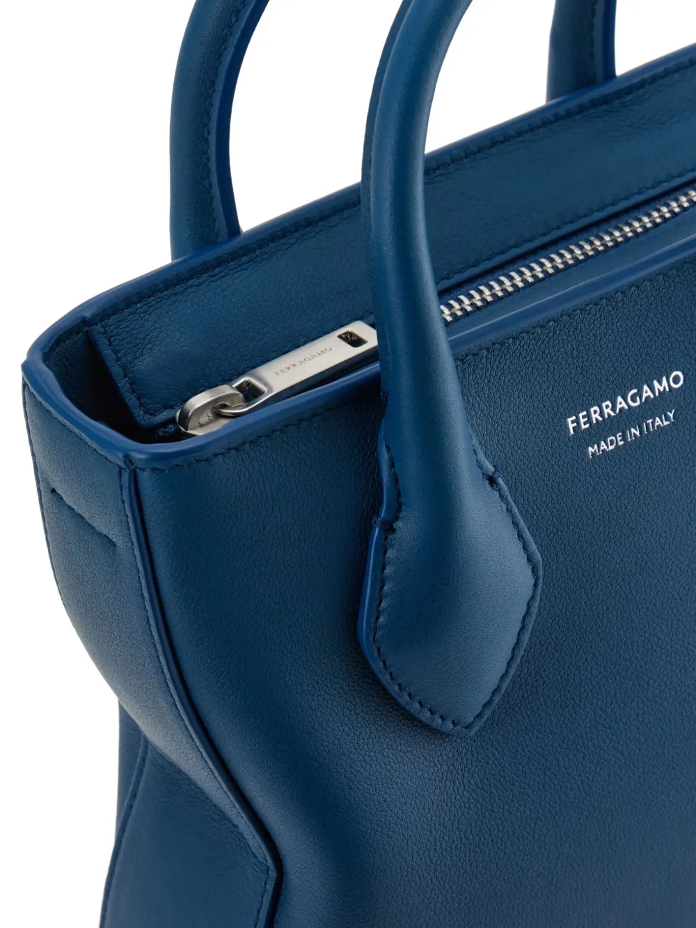 Ferragamo Kleine North-South tas Blauw