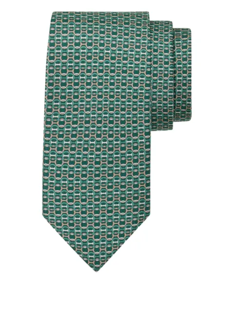 Ferragamo Gancini-print silk tie