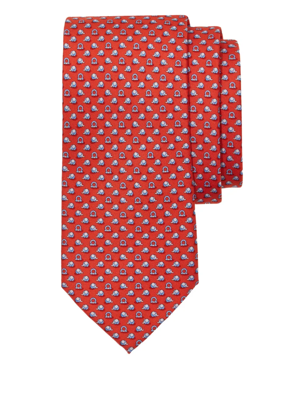 Ferragamo Zijden stropdas met Elephant-print Rood