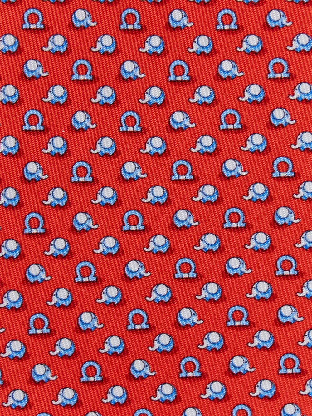 Ferragamo Zijden stropdas met Elephant-print - Rood