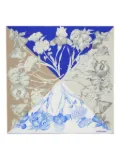 Ferragamo hydrangea-print scarf - Blue