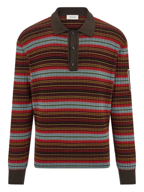 Ferragamo striped long-sleeve polo shirt