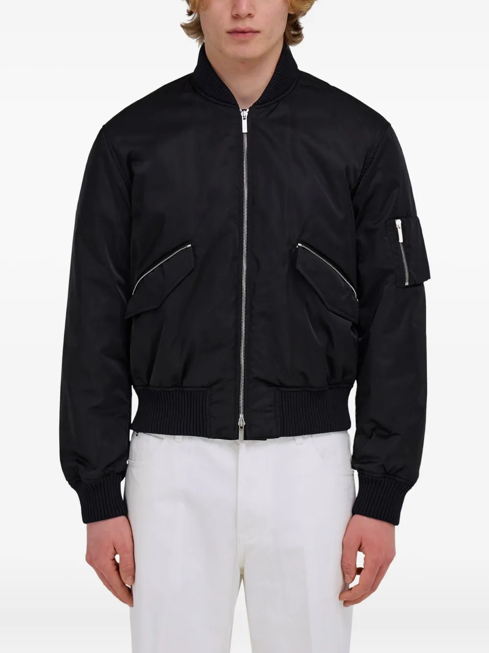 Ferragamo Bomberjack met rits Zwart