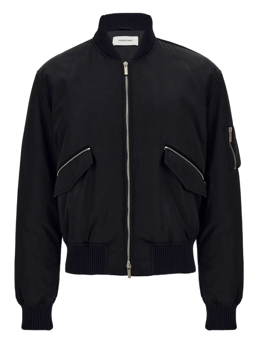 Ferragamo zip-up bomber jacket | Black | Image 1