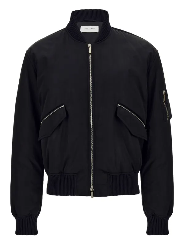 ぽとふ様へ♥4/25 Ferragamo ジップアップ ボンバージャケット | ブラック