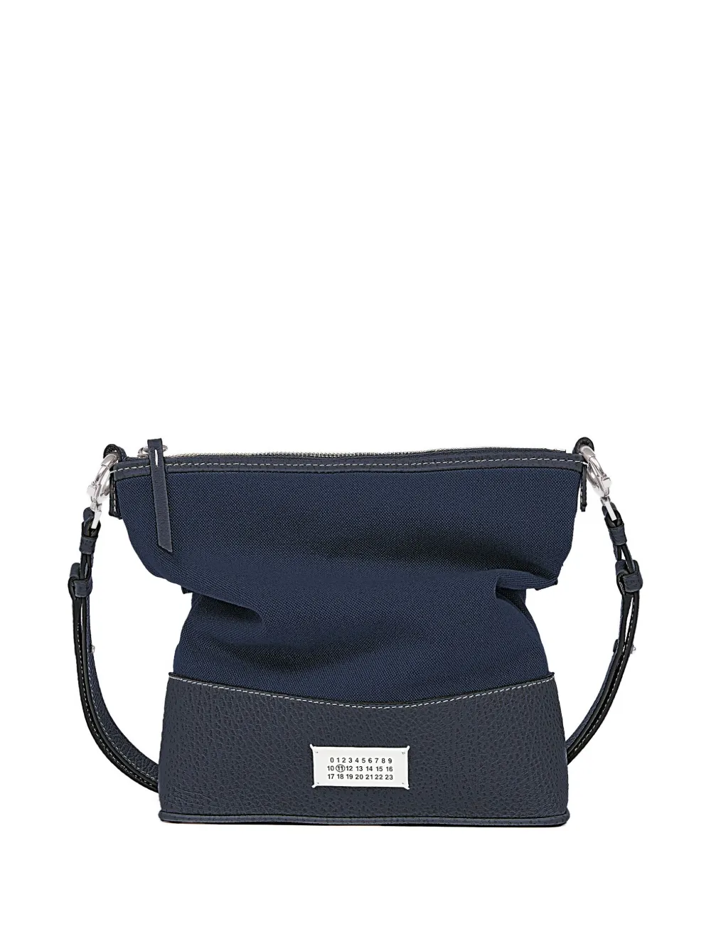 Maison Margiela Leren schoudertas met rits Blauw