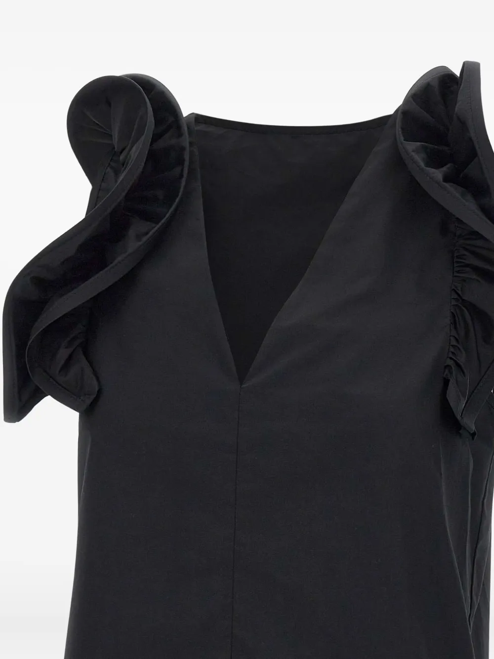 kaos Top met ruches Zwart