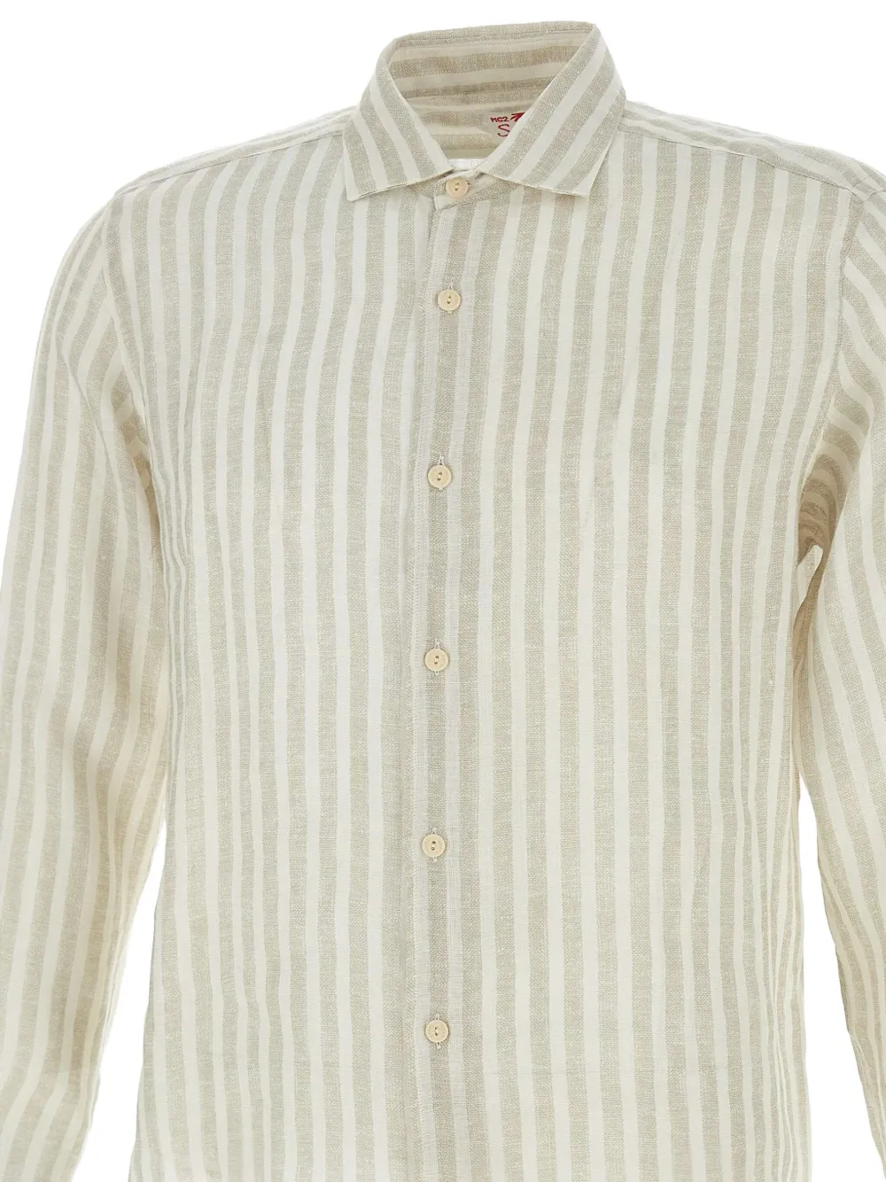 MC2 Saint Barth Gestreept linnen overhemd Beige