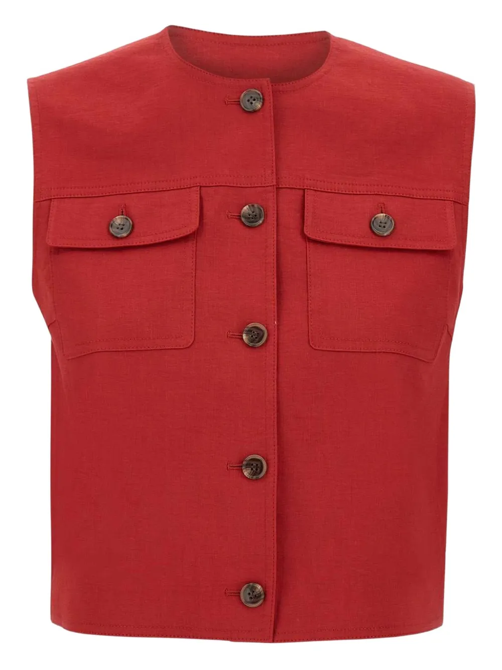 Theory button-down vest | Red | Image 1