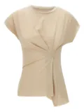 kaos draped-detail T-shirt - Neutrals
